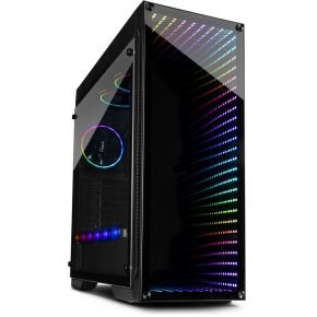 Inter-Tech X-908 Infini2 | Infinity Mirror | Tower Case | Usb-C | Zwart
