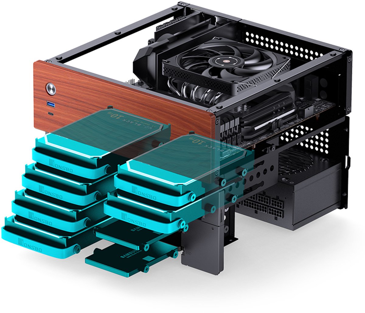 N4 Black NAS Micro Tower Case - afbeelding 5