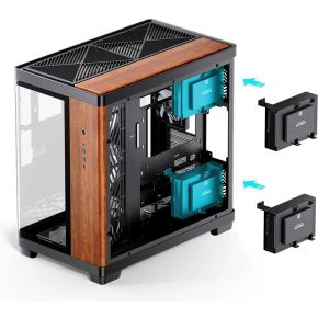 TK-4 Wood Mid Tower ATX Tempered Glass PC Case Black - afbeelding 6