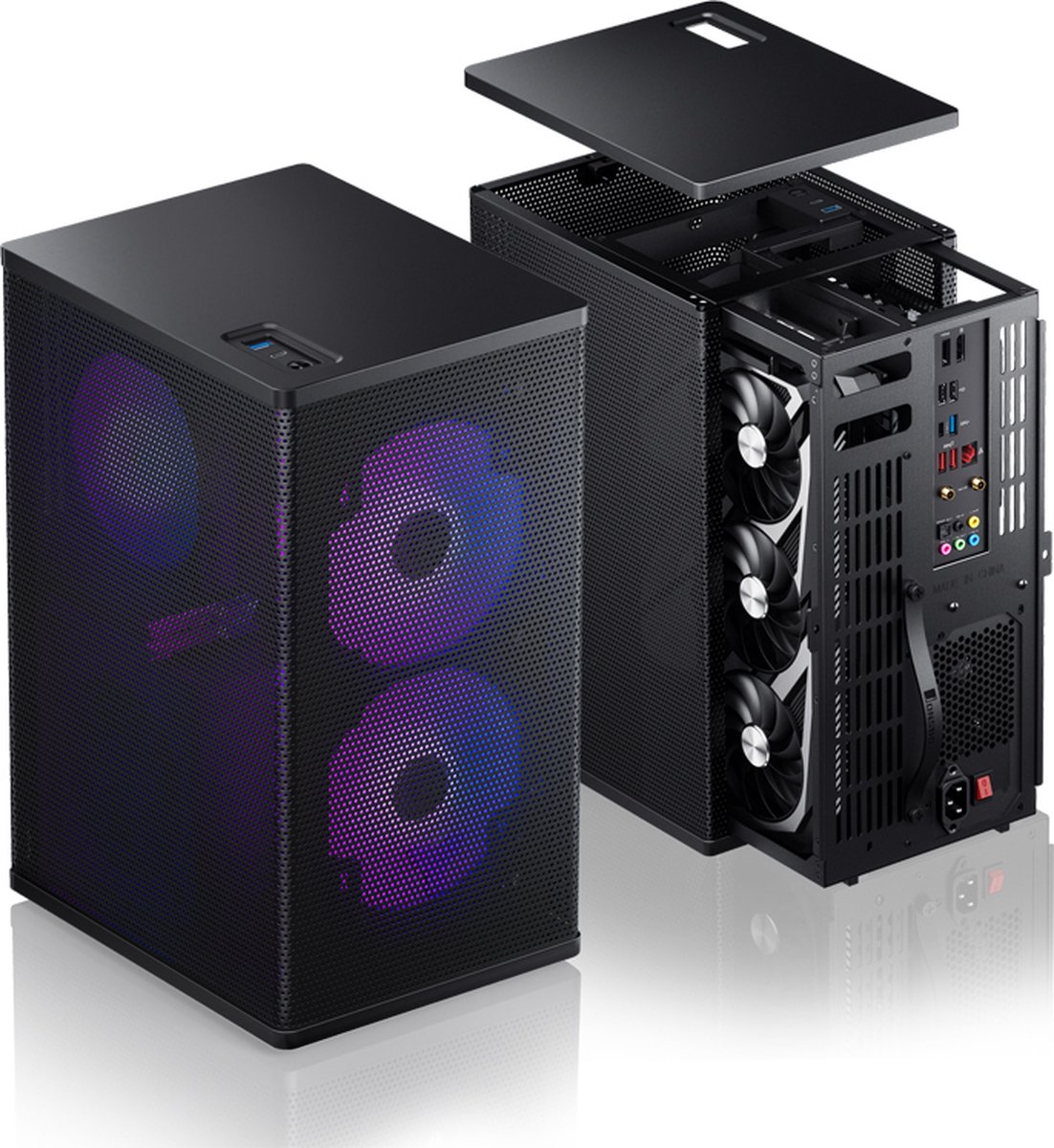 VR3 Mini-ITX Tower Case - Black, Tempered Glass, PCIe 4.0 - afbeelding 7