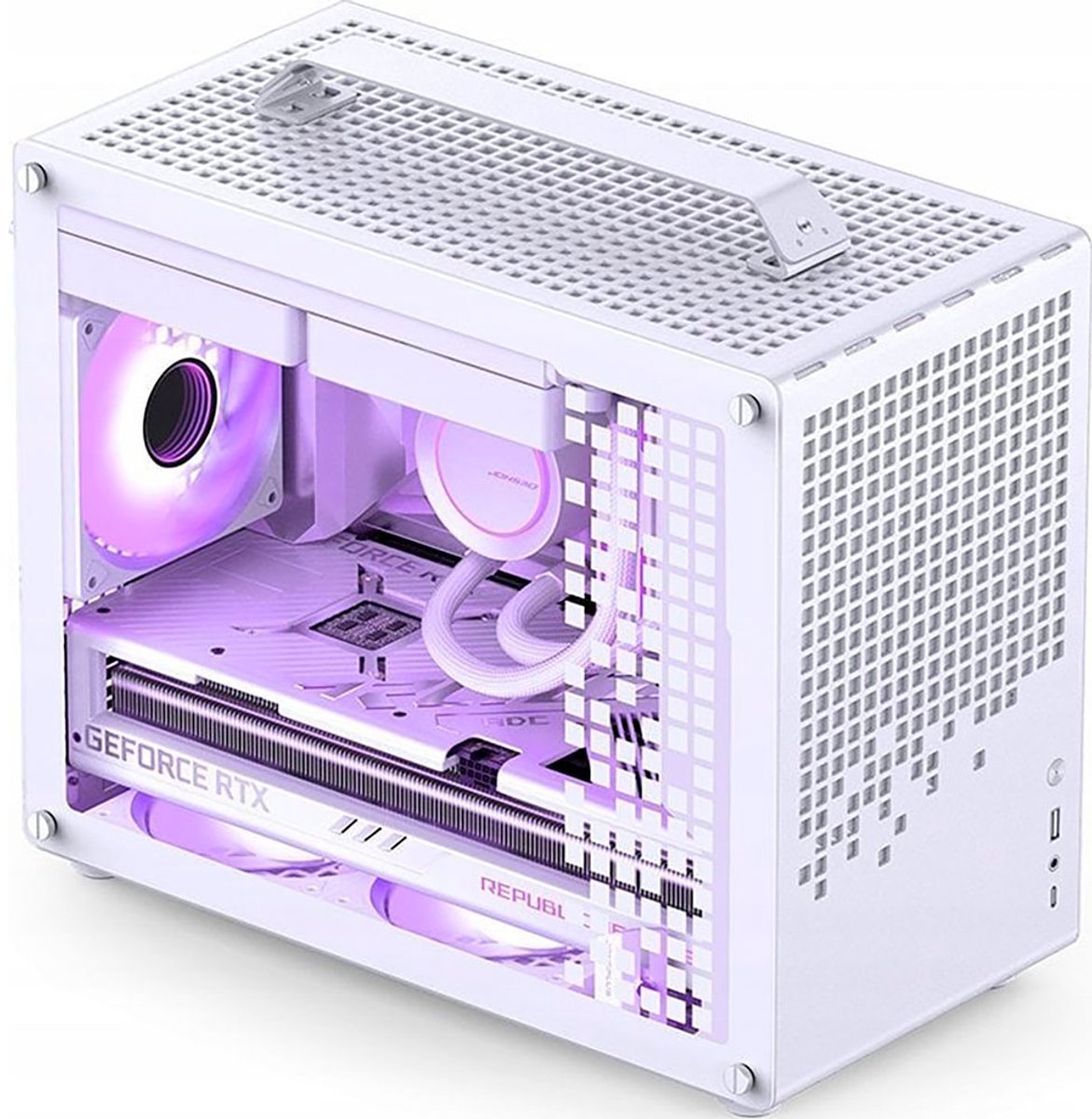 Jonsbo Jonsbo Z20 White - Behuizing - Mini-Tower - M-Atx, Mini-Itx - Gehard Glas - Mesh - Usb 3.2 Gen1 Type-C - Wit