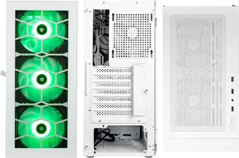 Kolink observatory hf glass midi towe 2 orig - Kolink OBSERVATORY HF GLASS WHITE ARGB Midi Tower Behuizing