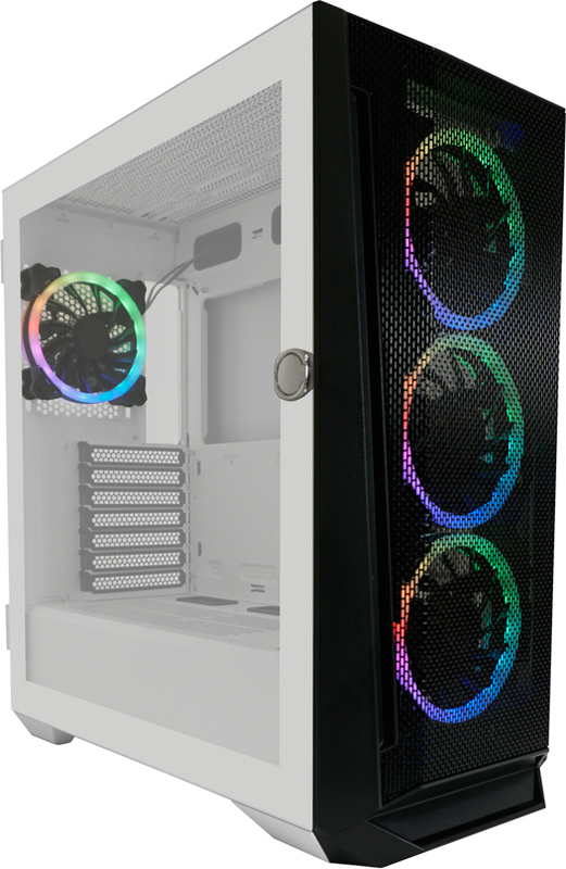 Lc power holo 1 x midi tower wit 2 orig - LC-Power Holo-1_X Midi Tower Behuizing (White)