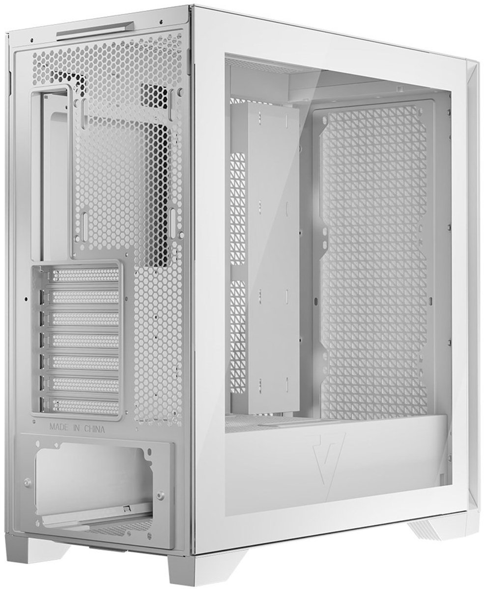 MODECOM Modecom Volcano Expanse T Apex Midi - Midi Tower Behuizing - Triangle Airflow Design - Gehard Glas - Usb-C - Geen Fans (Nf) - Zwart