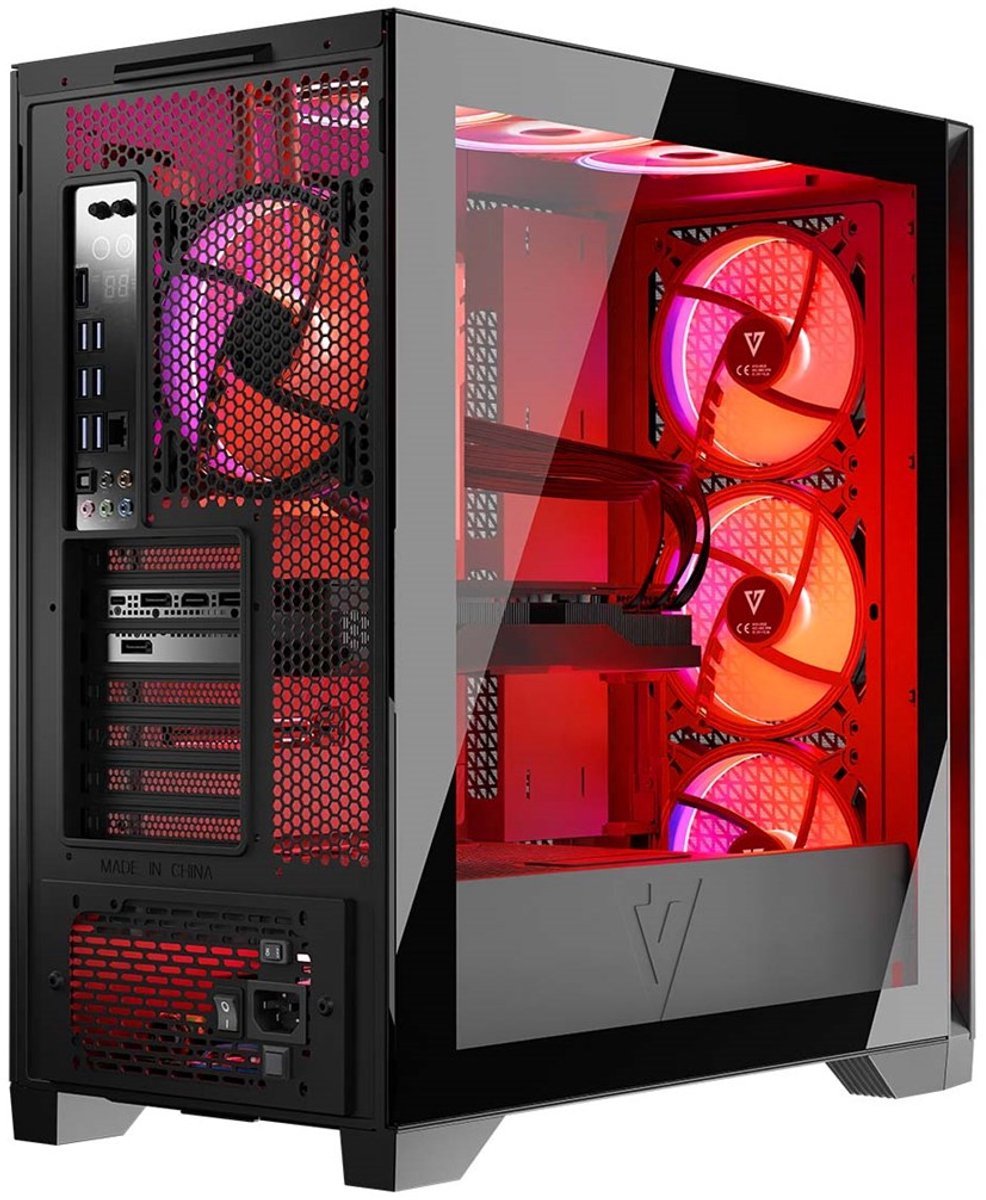 MODECOM Modecom Volcano Expanse T Apex Argb Midi - Midi Tower Behuizing - Triangle Airflow Design - Gehard Glas - Inclusief 4X 140Mm Argb Fans - Usb-C - Zwart