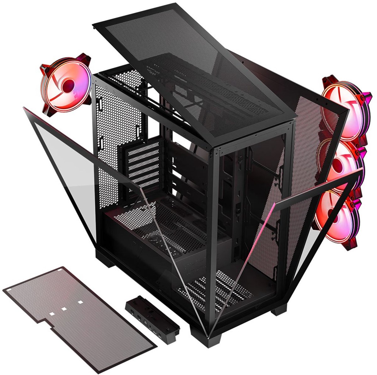 Volcano Space Apex ARGB Midi Tower Zwart - afbeelding 3