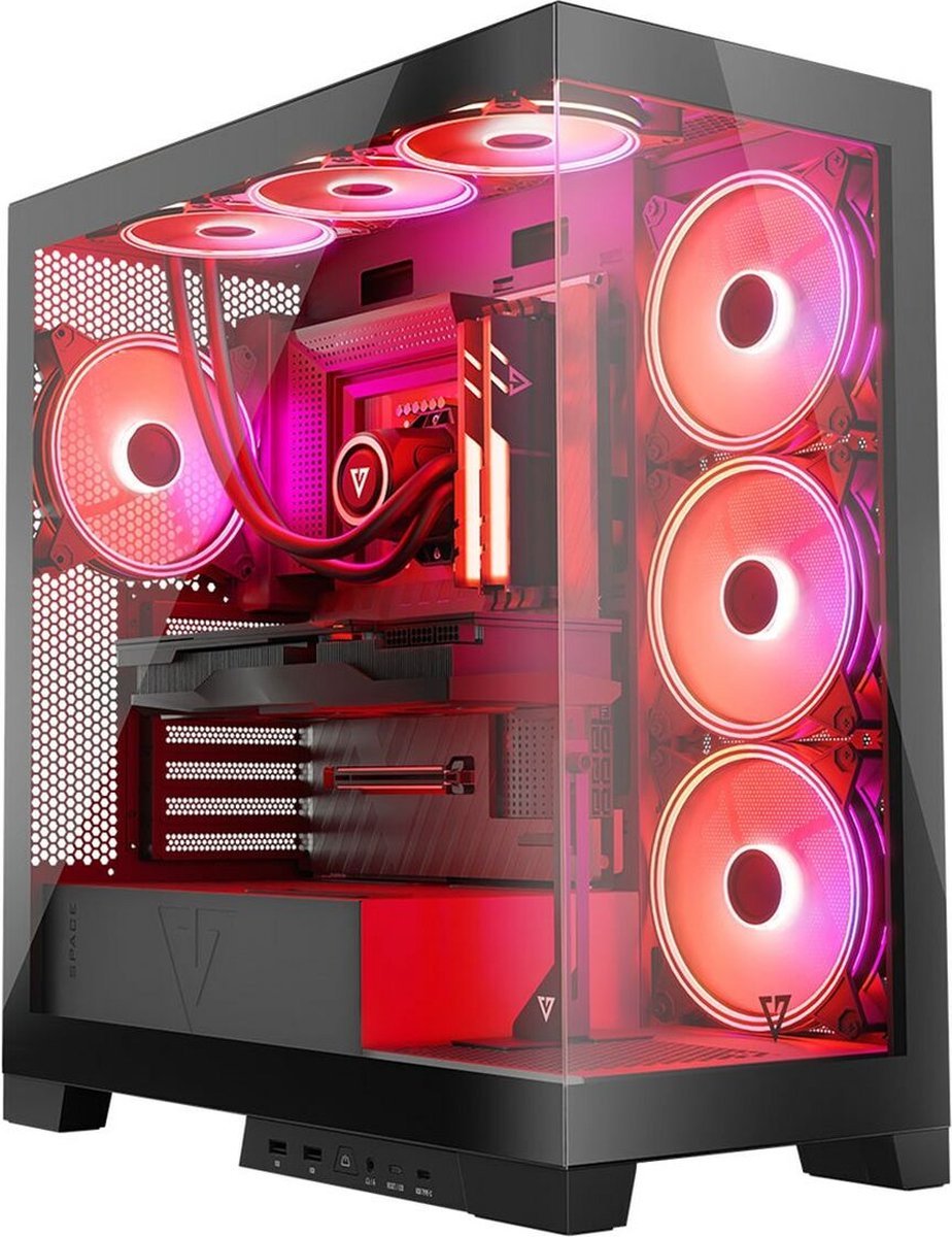 MODECOM Modecom Volcano Space - Pc Behuizing - Midi Tower - Dubbel Gehard Glas - 4X 140Mm Argb