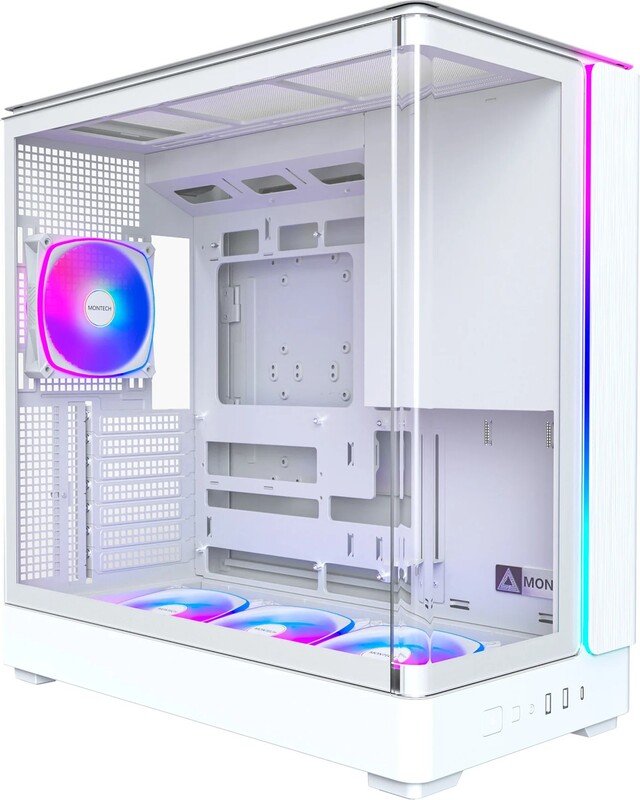 Montech king 45 pro midi tower behuizi 1304561 - Montech KING 45 PRO ARGB Tempered Glass Mid-Tower PC Case Wit
