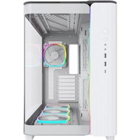 King 95 Pro Tempered Glass Argb Midi-Tower Pc-Behuizing (White) - afbeelding 2