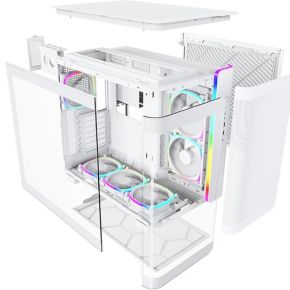 King 95 Pro Tempered Glass Argb Midi-Tower Pc-Behuizing (White) - afbeelding 8