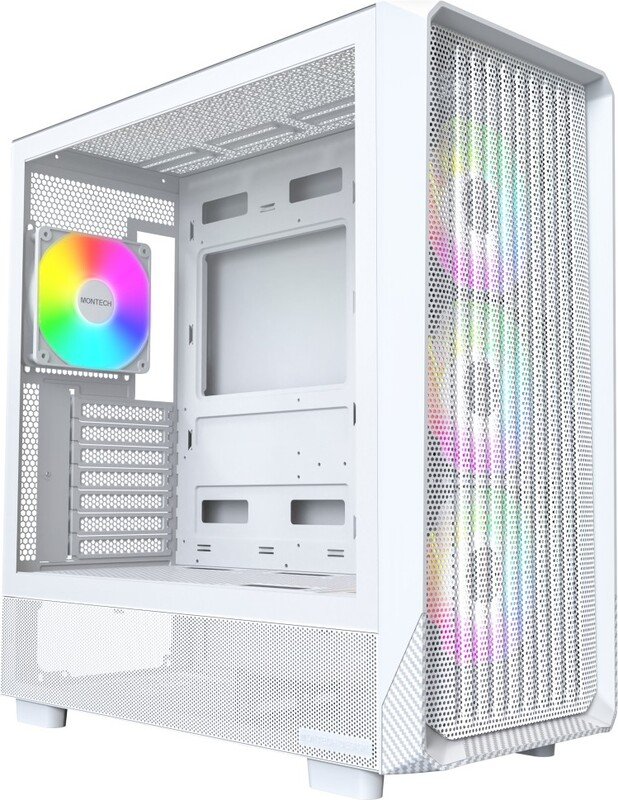 Montech x5 midi tower behuizing 376893 - Montech X5 High Airflow Mesh ARGB White Mid Tower Case
