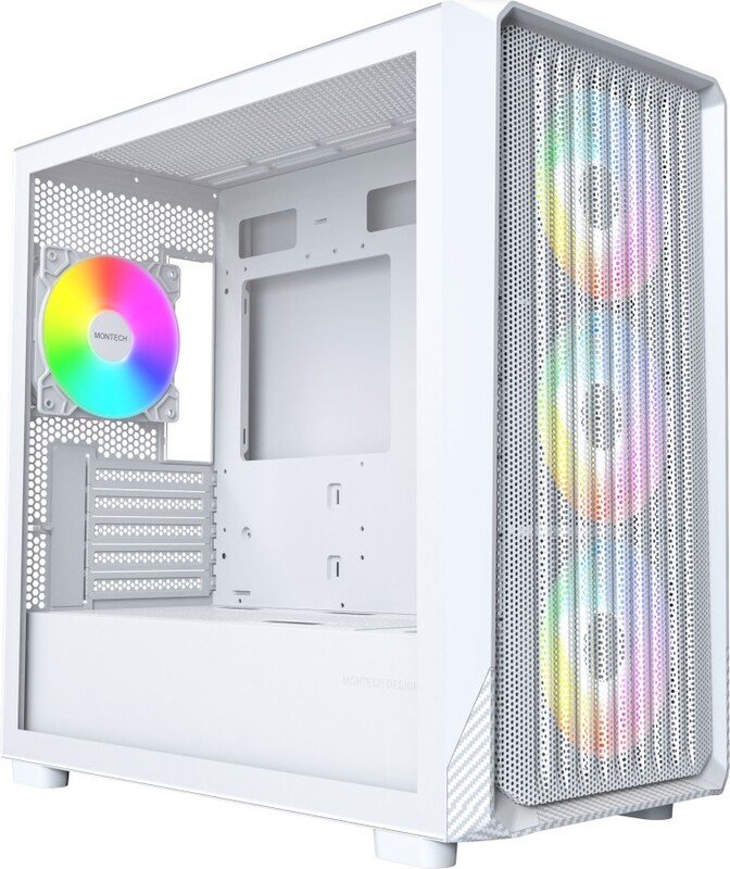 Montech x5m midi tower behuizing 376945 - Montech X5M Wit Micro-ATX Gaming PC Case
