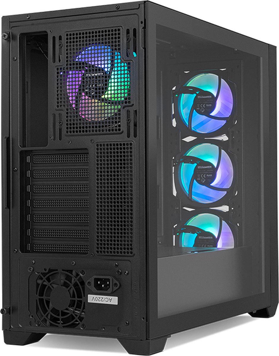 Nox Hummer Plasma Midi Tower Zwart behuizing - afbeelding 5