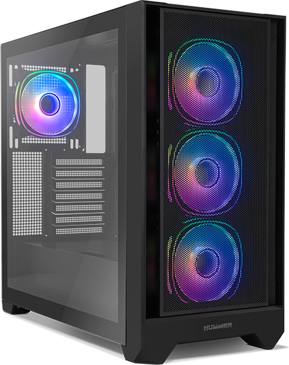 Nox Hummer Plasma Midi Tower Zwart behuizing - afbeelding 7