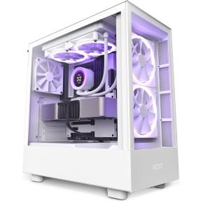 NZXT Nzxt H5 Elite White - Midtowermodel - Mini-Itx, Micro-Atx, Atx - Geen Voeding - Sgcc Steel, Tempered Glass - Wit