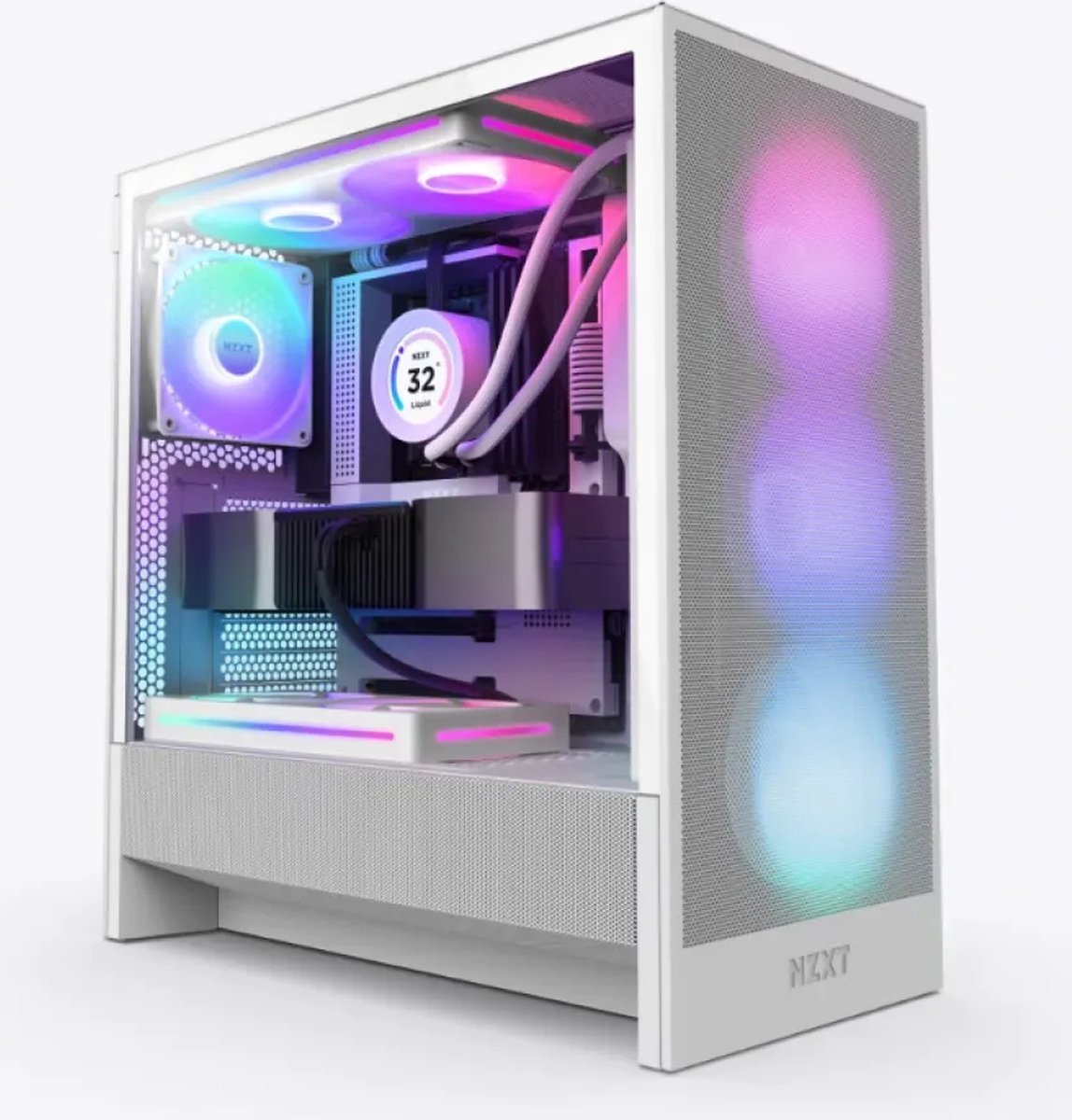 Nzxt H5 Flow Rgb (2024) Wit - Midtowermodel Atx - Wit behuizing