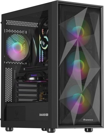 Pc kast genesis npc 2172 diaxid 605 mi - Genesis Diaxid 605 ARGB Midi Tower Behuizing (Black)