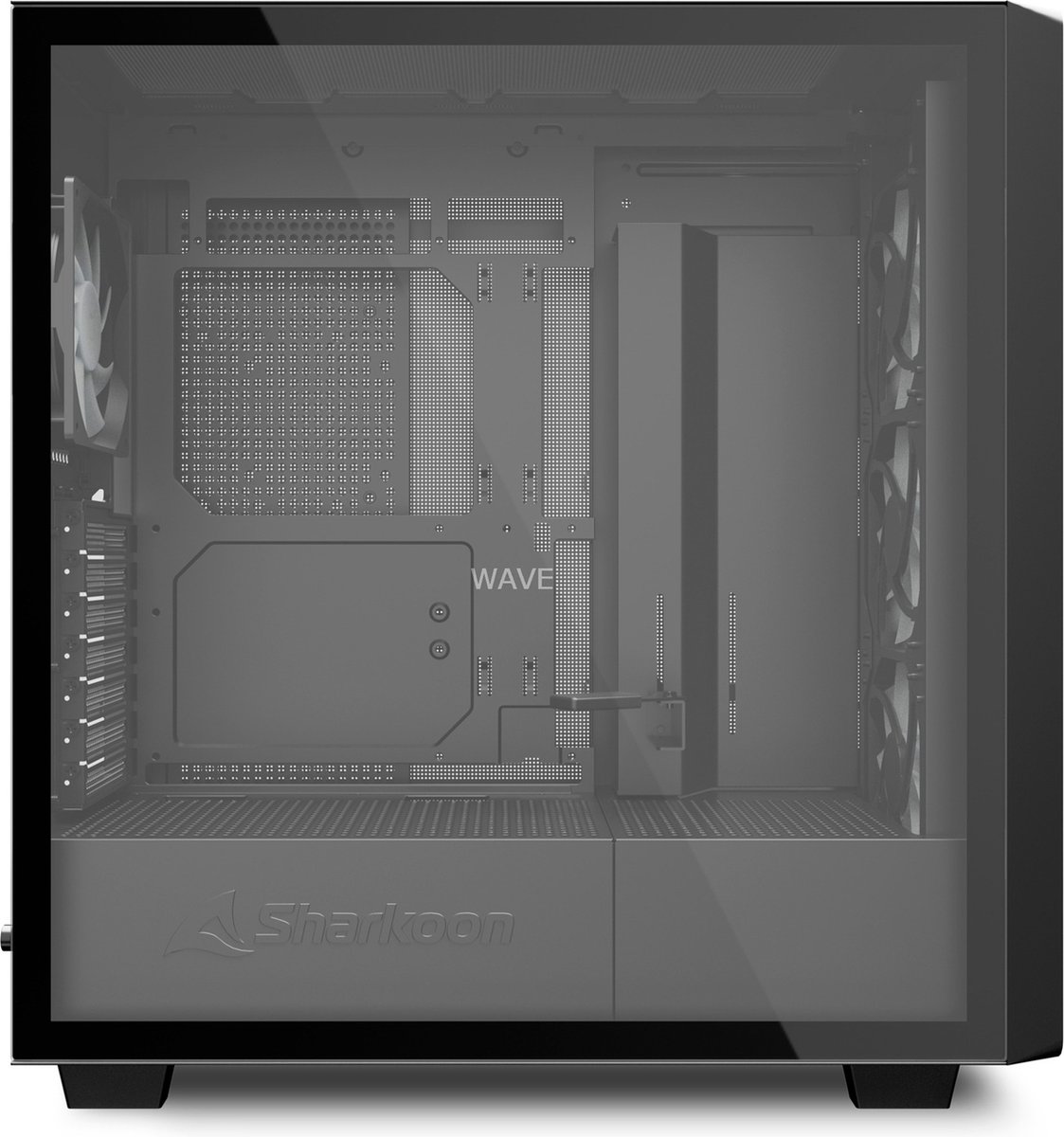 Sharkoon Rebel C70G Rgb Full Tower Zwart, Hout behuizing - afbeelding 7