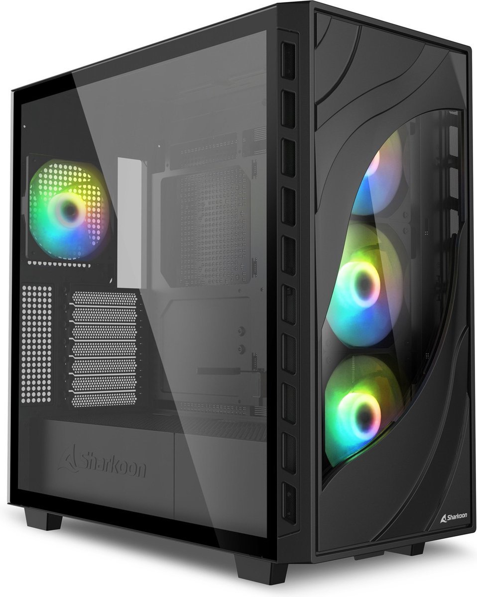 Sharkoon Rebel C80G Rgb Midi Tower Zwart behuizing - afbeelding 7