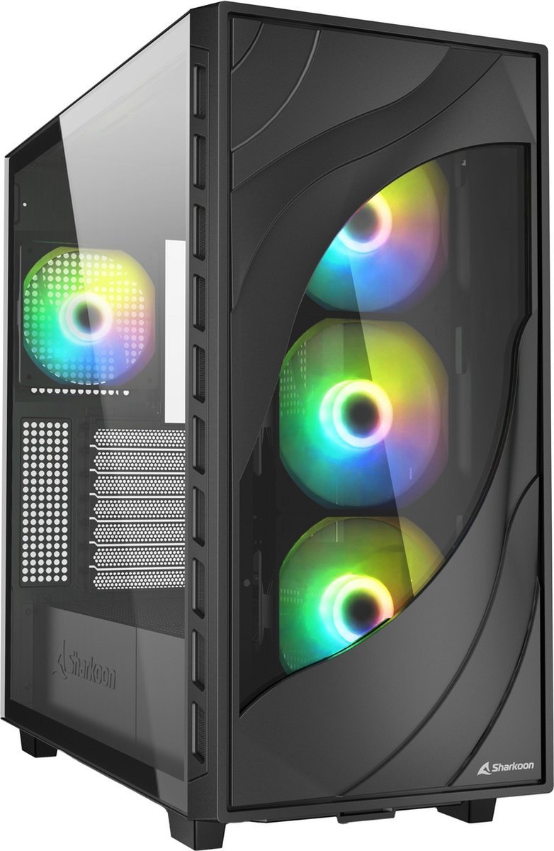Sharkoon Rebel C80G Rgb Midi Tower Zwart behuizing