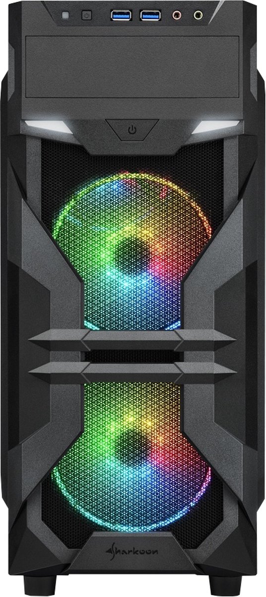 Sharkoon Vg7-W Rgb Midi Atx Tower Zwart behuizing - afbeelding 4