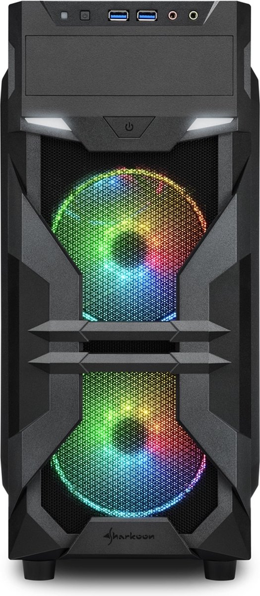 Sharkoon Vg7-W Rgb Midi Atx Tower Zwart behuizing - afbeelding 8
