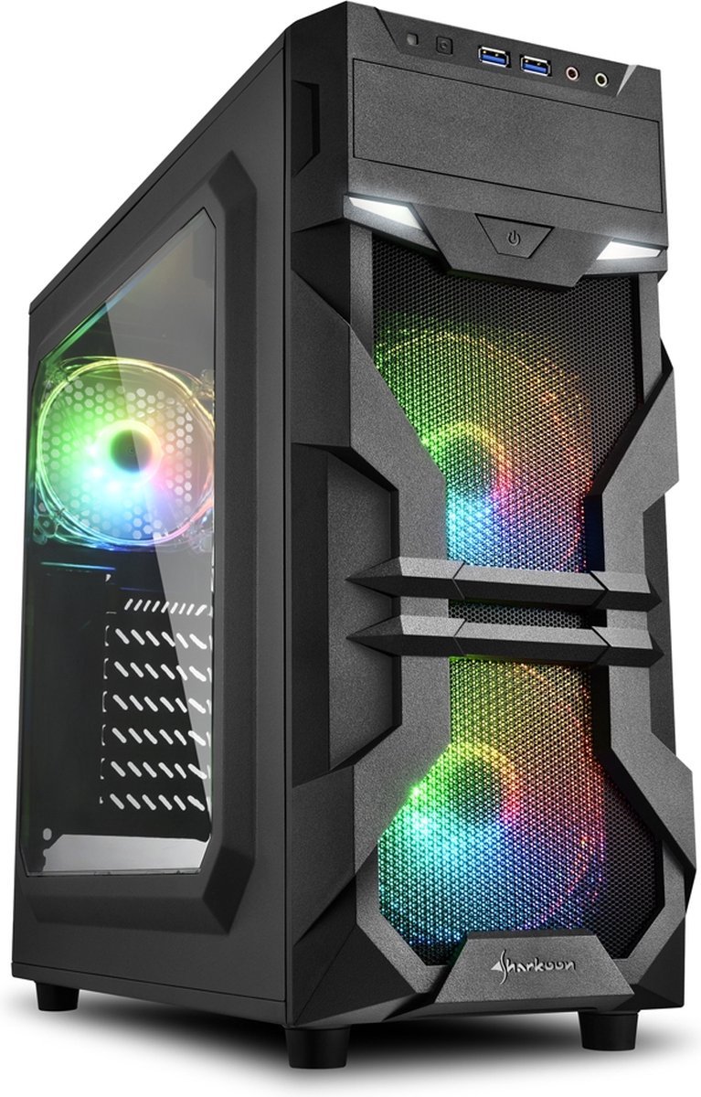 Sharkoon Vg7-W Rgb Midi Atx Tower Zwart