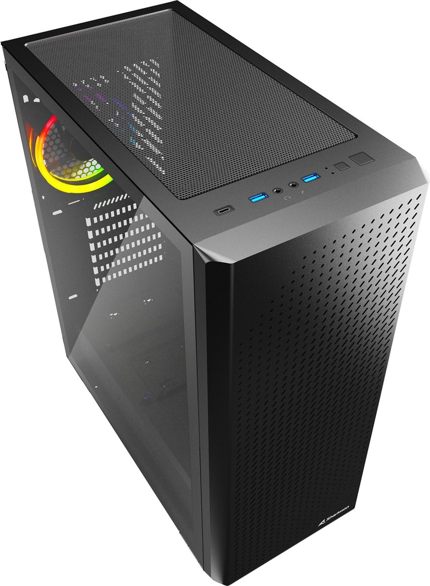 Sharkoon Vs9 Rgb Zwart - Towermodel Atx - Zwart behuizing - afbeelding 7