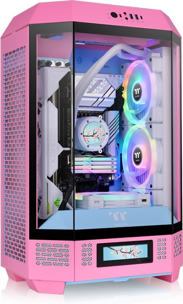 Thermaltake 300 bubble pink micro tower ro 2 orig - Thermaltake The Tower 300 Bubble Pink Micro Tower Chassis Behuizing