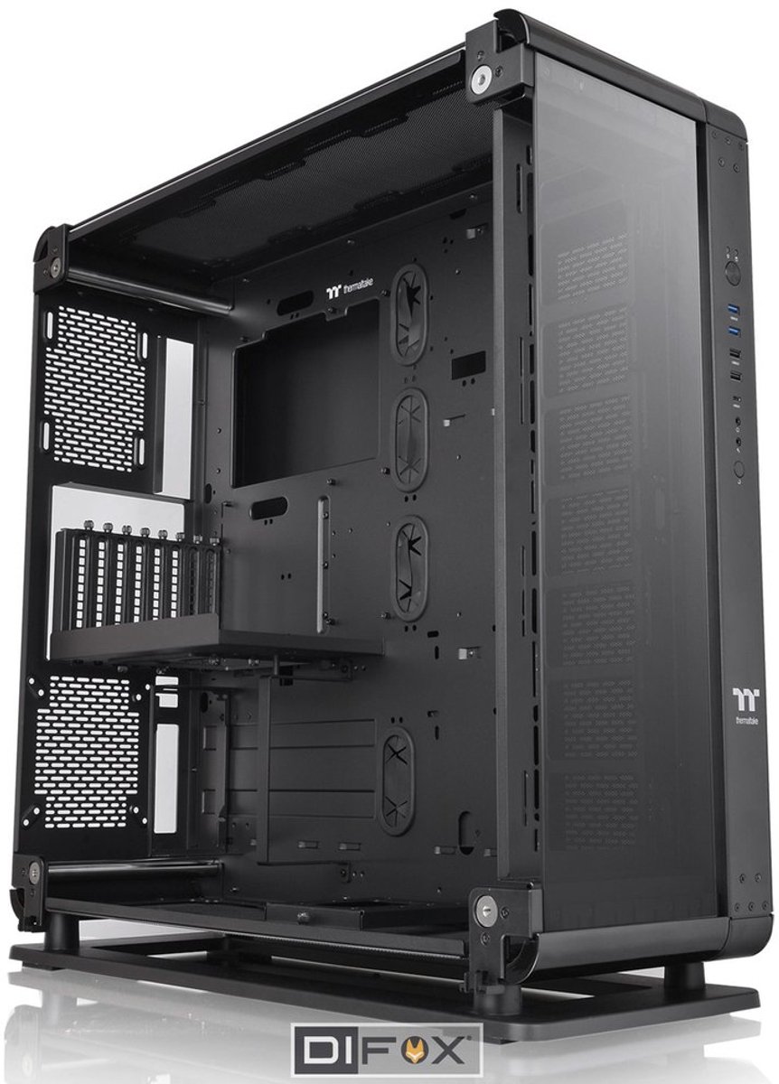 Core P8 Tempered Glass Full Tower E-ATX PC Case - Black - afbeelding 3