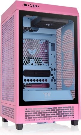 Thermaltake tower 200 mini tower roze - Thermaltake The Tower 200 Bubble Pink Mini Chassis Behuizing
