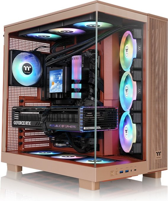 Thermaltake view 380 xl tg gravel sand - Thermaltake View 380 XL TG ARGB Midi Tower Zand Behuizing