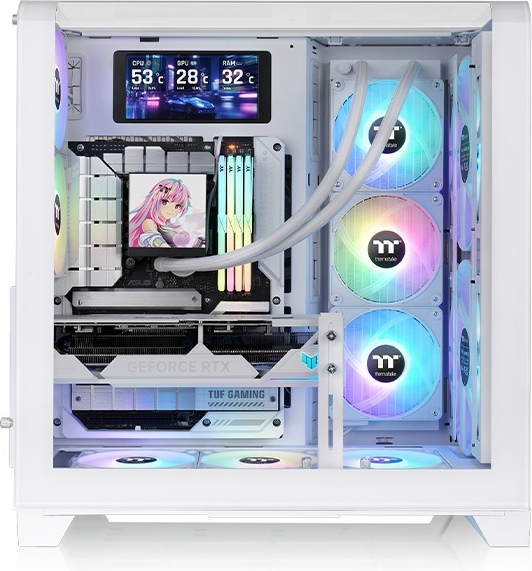 Thermaltake view 390 air snow midi tower 2 orig - Thermaltake View 390 Air Mid Tower Behuizing (White)