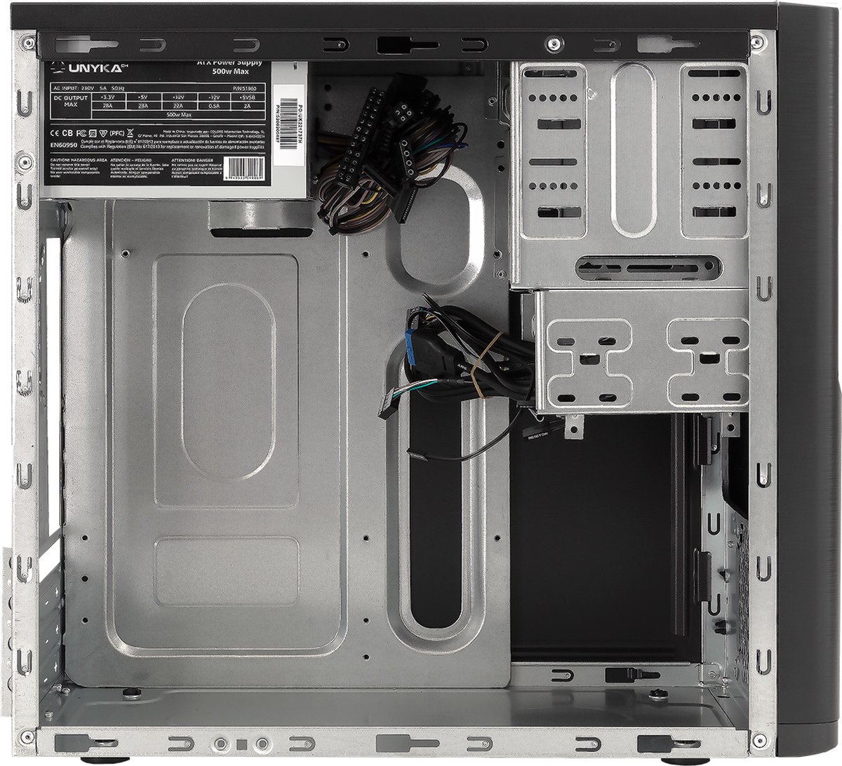 Unykach Dark Shadow Tower Zwart 500 W behuizing - afbeelding 4