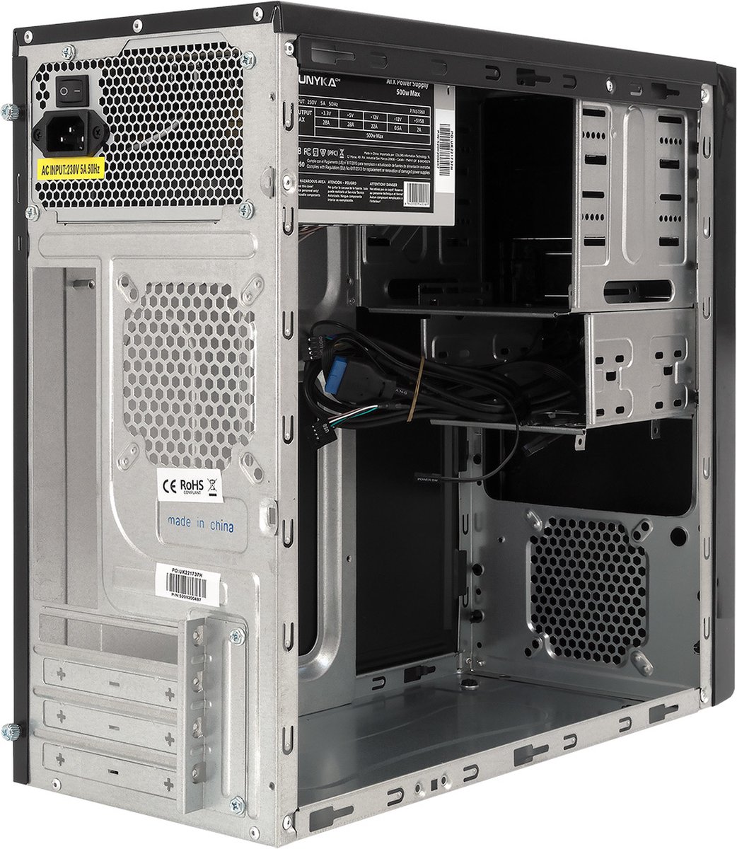 Unykach Dark Shadow Tower Zwart 500 W behuizing - afbeelding 5