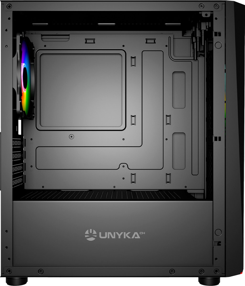 Unykach Mini Glayze Argb Pc-Behuizing Zwart - afbeelding 3