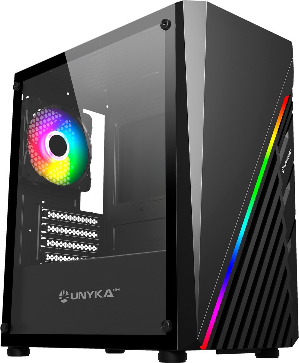 Unykach Mini Glayze Argb Pc-Behuizing Zwart