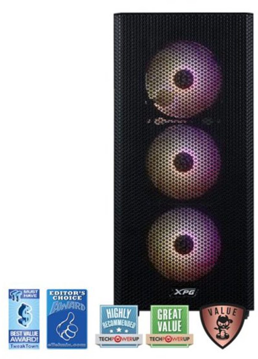 Valor Mesh RGB Black Mid-Tower Gaming Case - 650W 80+ Bronze PSU Included - afbeelding 5