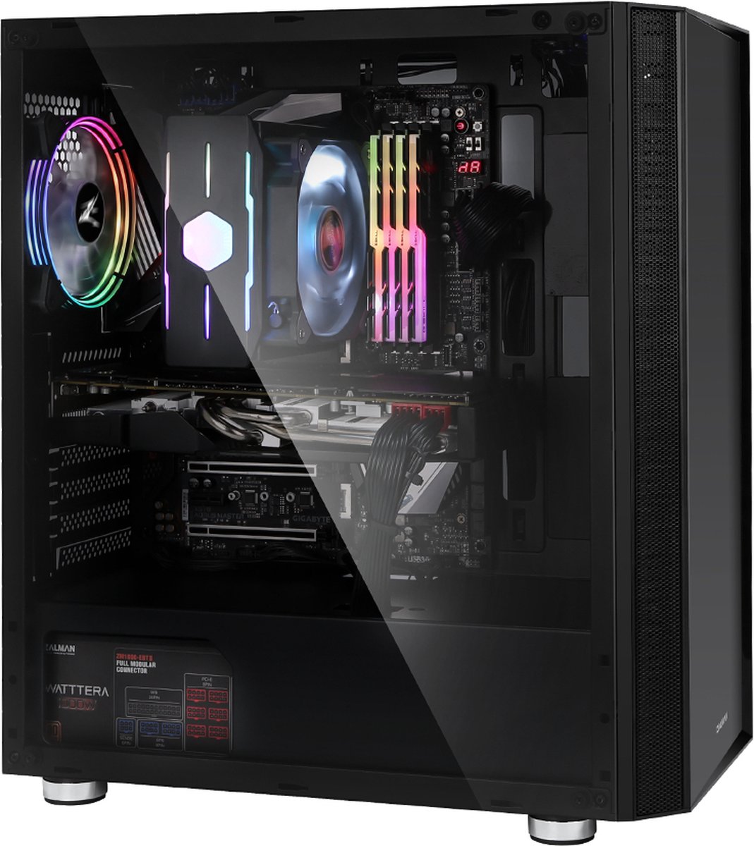 Zalman R2 Black Midi-Tower Gaming-Behuizing, Behuizing Zwart - afbeelding 4