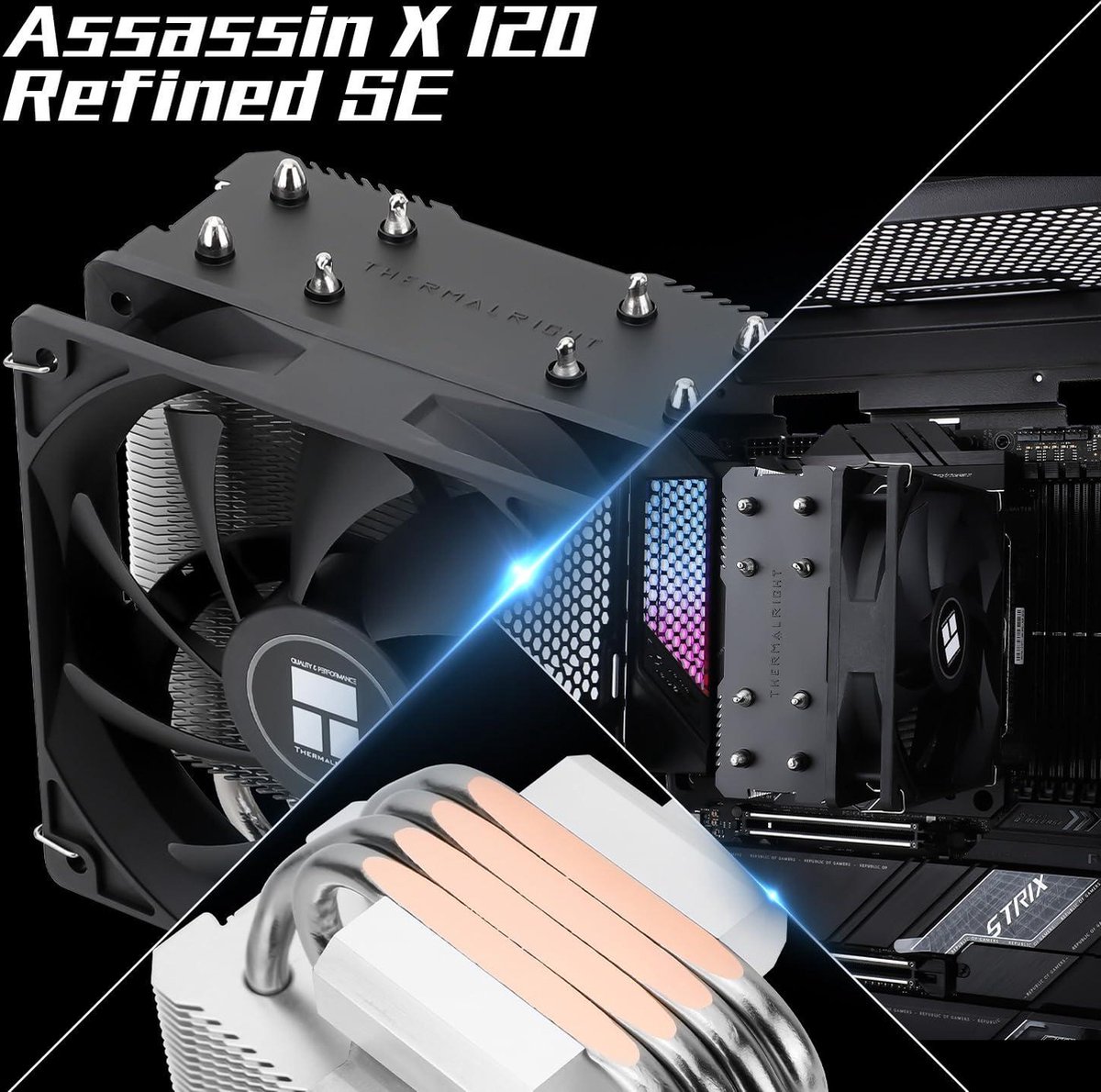 Thermalright Assassin X 120 Refined SE CPU Luchtkoeler met TL-C12C PWM Ventilator, 4 Heatpipes, 225W TDP - afbeelding 5