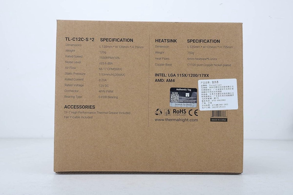 Thermalright Peerless Assassin 120 SE ARGB Dual Tower CPU Luchtkoeler met Dual 120mm PWM Ventilatoren en 6 Heatpipes - afbeelding 6