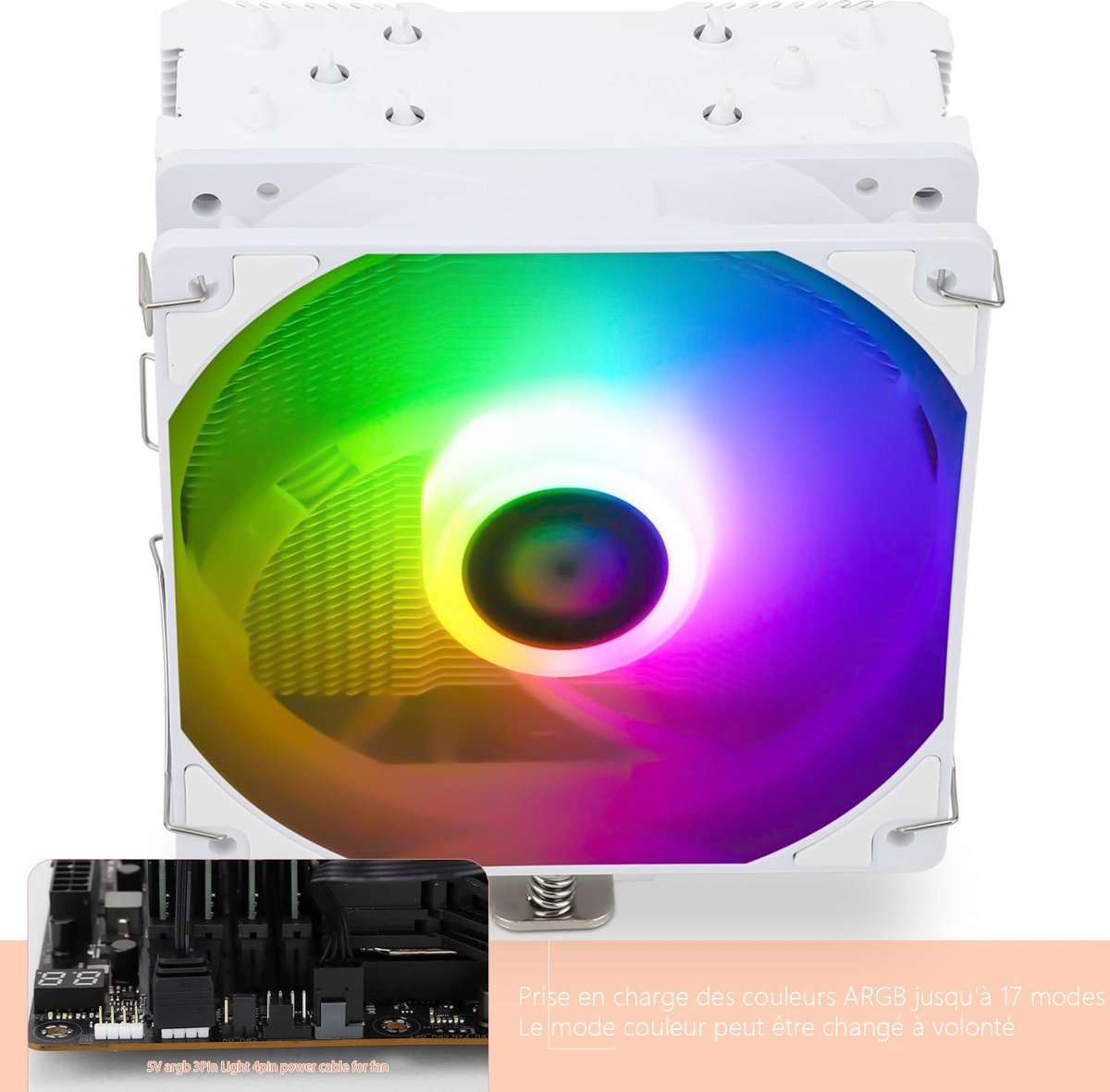 Thermalright Phantom Spirit 120 SE White ARGB Dual Tower CPU Luchtkoeler (7 Heatpipes) - afbeelding 5