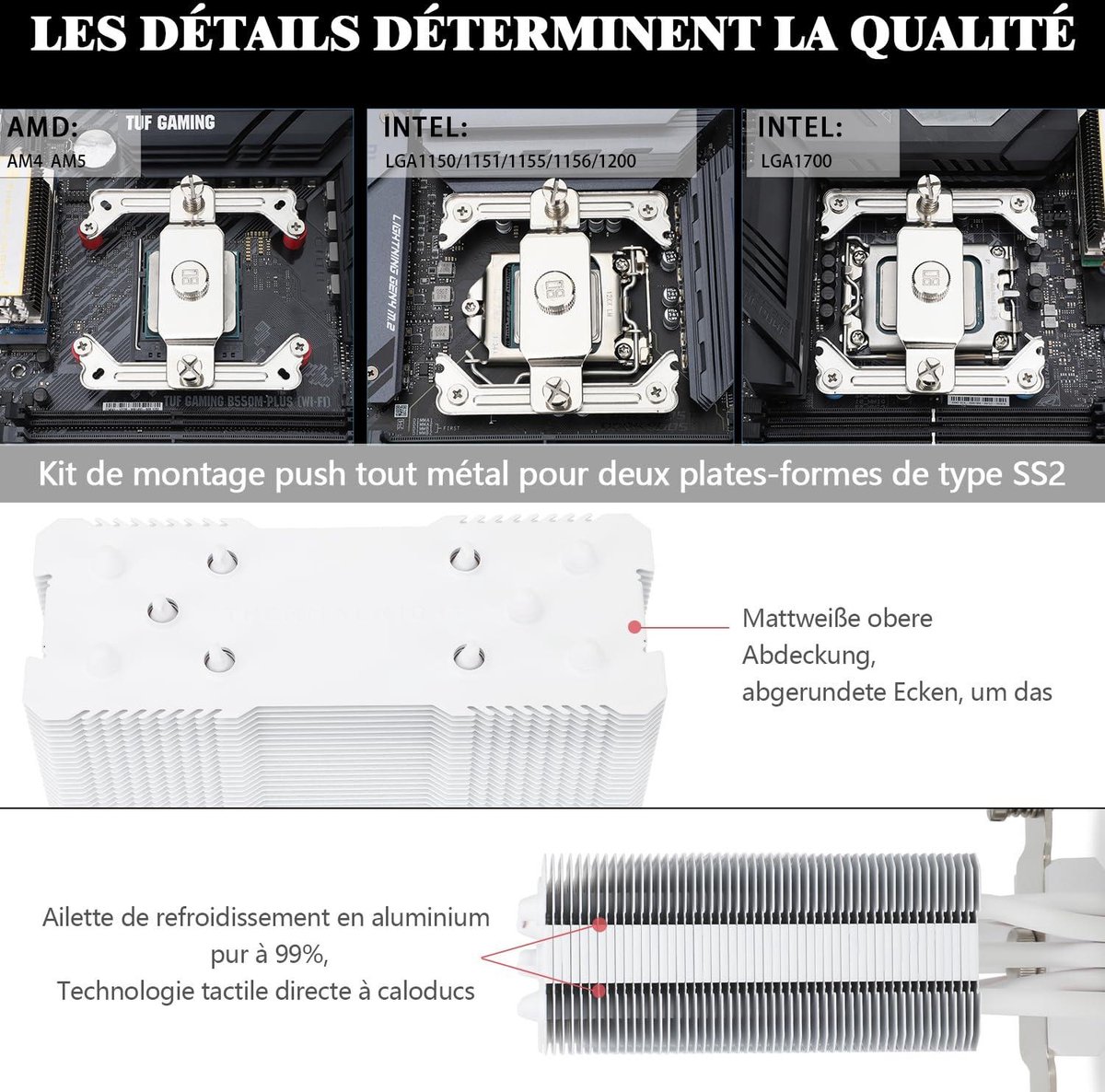 Thermalright Phantom Spirit 120 SE White ARGB Dual Tower CPU Luchtkoeler (7 Heatpipes) - afbeelding 9