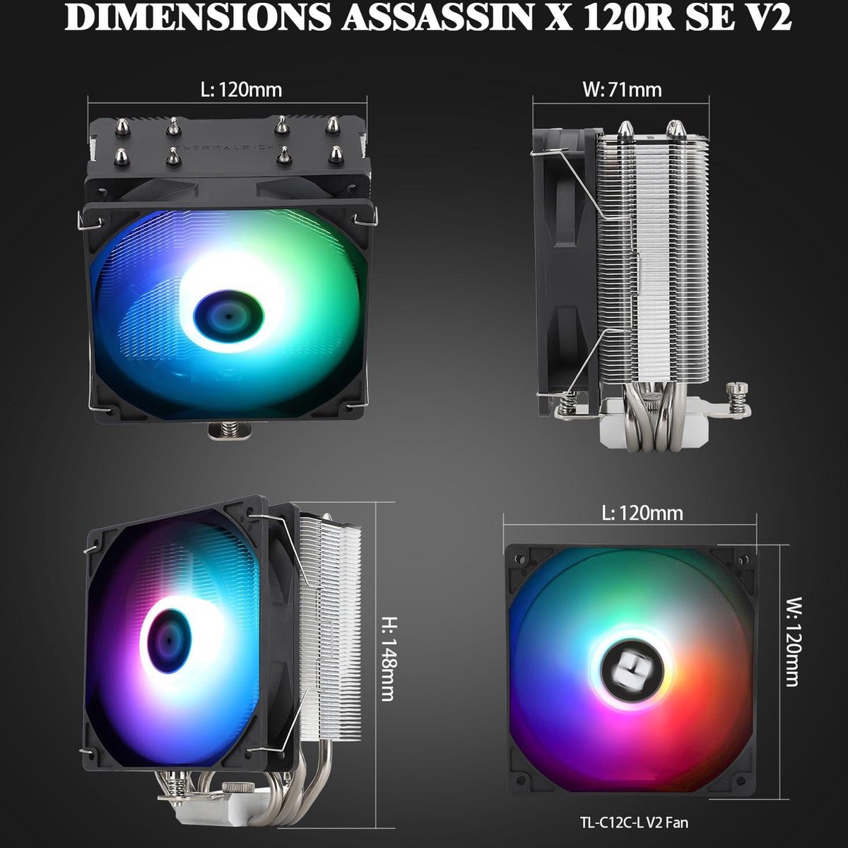 Thermalright Assassin X 120 Refined SE ARGB V2 CPU Air Cooler - afbeelding 4