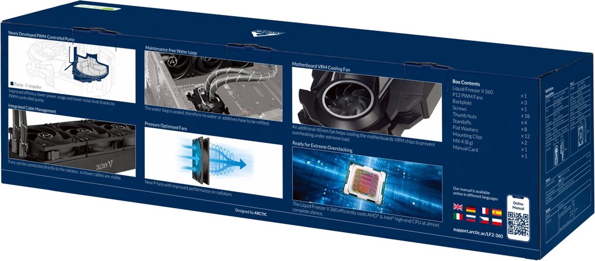 Liquid Freezer II 360 Multi-Compatible AIO CPU Water Cooler 360mm Waterkoeler (White) - afbeelding 6