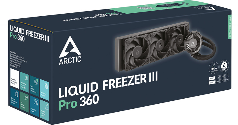 Arctic liquid freezer iii pro 360 wat 6 orig - ARCTIC Liquid Freezer III Pro 360 360mm Waterkoeler (Black