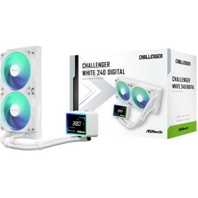 Challenger White 240 Digital AIO Liquid Cooler 240mm Waterkoeler (White) - afbeelding 8