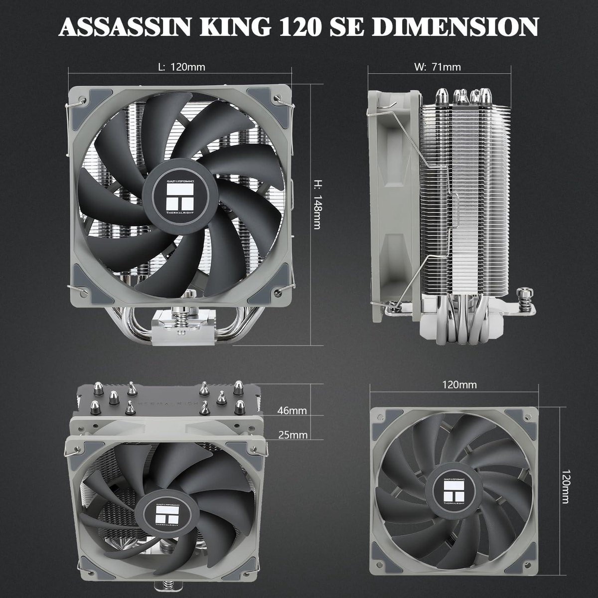 Thermalright Assassin King 120 SE ARGB CPU Air Cooler 235W TDP - afbeelding 3