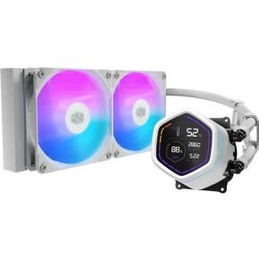 Cooler Master Cooler Master Masterliquid Core Nex Digital 240 White - Afmeting Radiator: 240 Mm - Voor Intel Lga 1851, 1700 - Amd Am5, Am4 - 2.1" Led Digital Display - 2X 120Mm Argb Pwm Fans