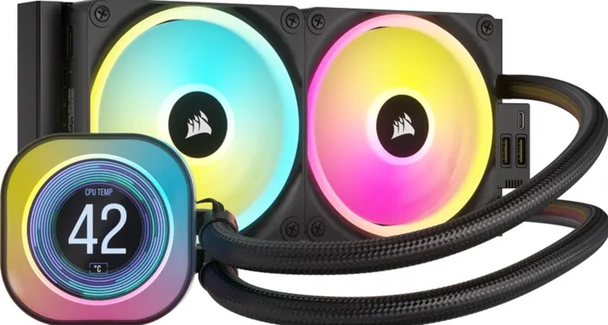 Corsair Icue Link H100I Lcd - Vloeistofkoelsysteem Processor - Afmeting koeler
